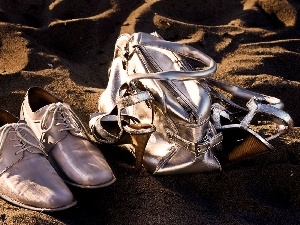 Purse, Sand, shoes