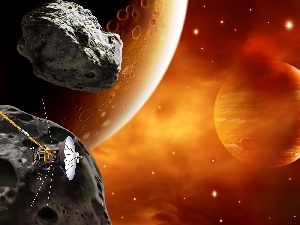 satellite, asteroids, comet, Universe, fantasy, Planets