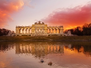 Schonbrunn, gloriette, west, Park, sun