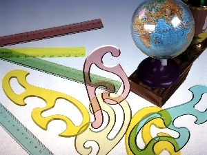 accessories, school, globe