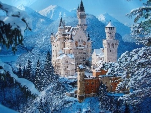 Schwangau, Neuschwanstein, ##, winter, Germany, Castle