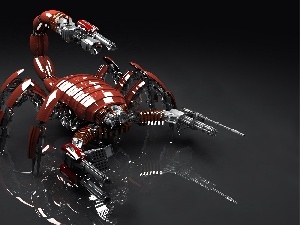 mechanical, Scorpion, Red