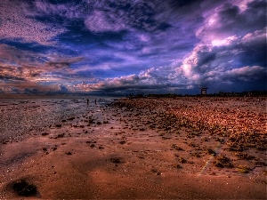 Beaches, sea, clouds