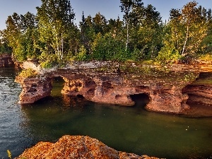 cave, sea, cliff