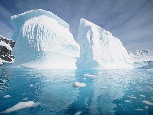 ice, sea, Mountains