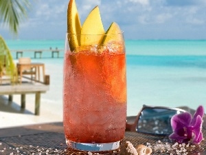 sea, Beaches, Orange, Drink