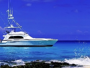 sea, Sky, Yacht, relaxation, Blue