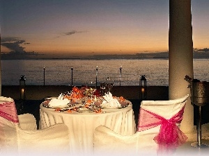 Restaurant, sea, Romantic