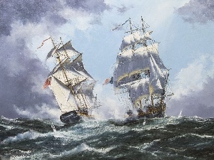 sea, sailboats