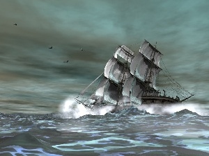 sea, Waves, sailing vessel