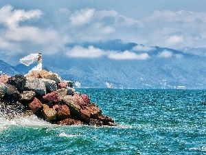 Stones, sea, Women