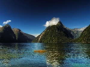 sea, New Zeland, Mountains