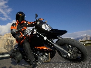 sharp, turn, KTM 990 Supermoto