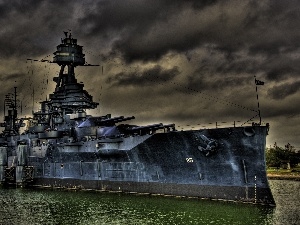 ship, clouds