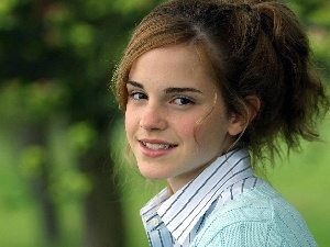 shirt, stripes, Emma Watson