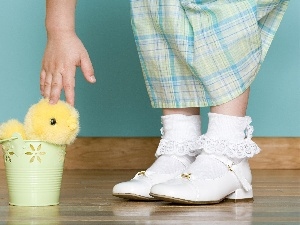 Shoes, girls, easter, chicken