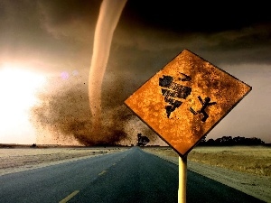 Street, Sign, Twister