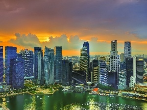 skyscraper, Singapur, Town