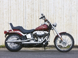 sitting, support, Harley Davidson Softail Custom