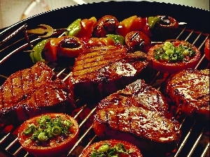 meat, Skewers, Grill