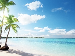 Sky, blue, Beaches, sea