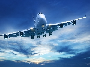 clouds, Sky, plane