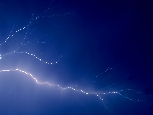 dark, Sky, lightning