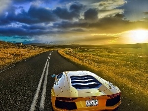 Sky, Way, Lamborghini, Aventador