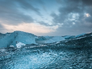 Sky, sea, Mountains, ice