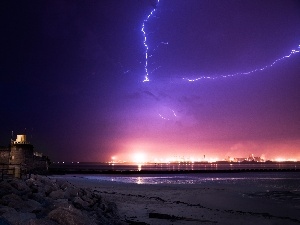 Sky, Lightning, Night, Storm