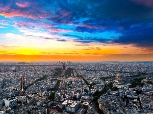 Sky, color, Paris, panorama