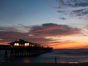 Sky, sea, pier, Restaurant