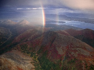 Sky, Great Rainbows, Mountains