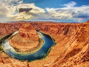 River, Sky, canyon