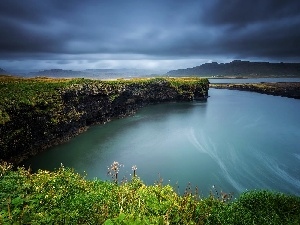 Sky, cliff, sea, Gulf