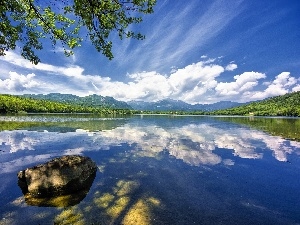 Stone, Sky, lake