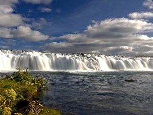 Sky, waterfall