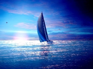 Sky, Blue, Yacht, sea