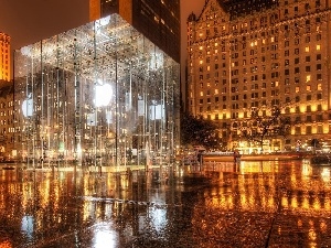 skyscraper, New York, Apple Store