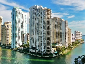skyscrapers, Florida, Miami, Brickell Key