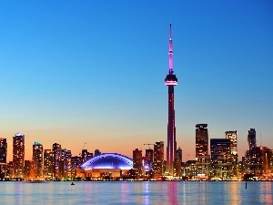 skyscrapers, Gulf, The CN Tower