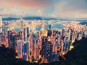 skyscrapers, Sky, Hong Kong