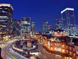 skyscrapers, Town, Tokio, Street, Japan