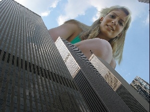 skyscrapers, more than, Women, Blonde