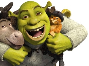 Smile, Hat, Shrek, friendship, donkey