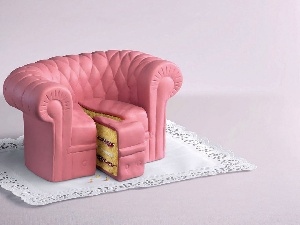 Pink, Sofa, cake