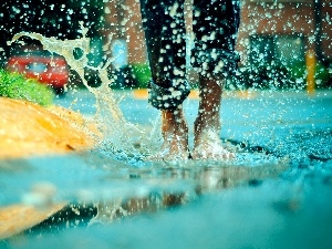 legs, splash, water