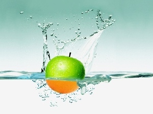 water, splash, Apple