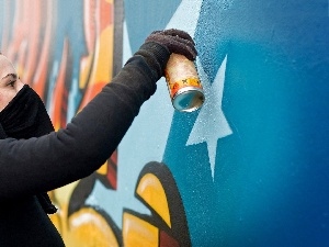Graffiti, Spray, girl
