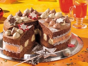 chocolate, star, Cake